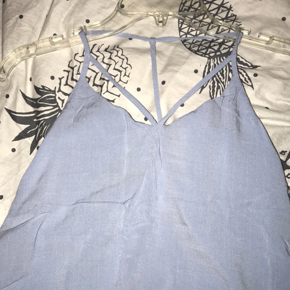 Sky blue tank.